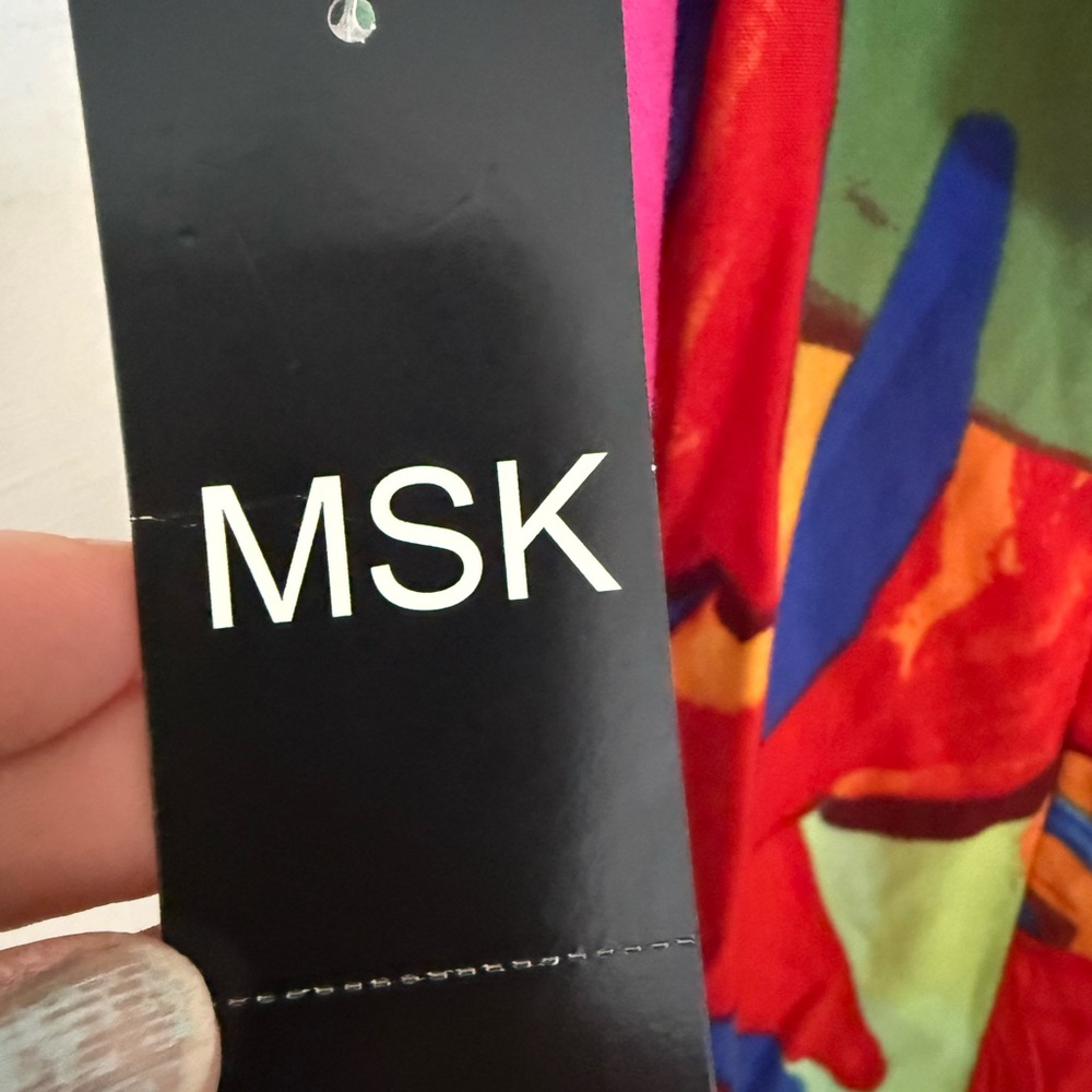 MSK Vibrant Floral Maxi Dress - Red, Orange, Green - Picture 11 of 11